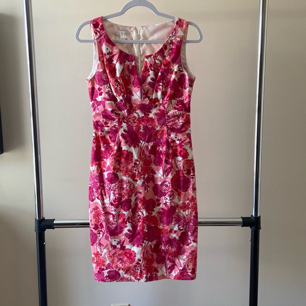 Pink floral formal dress